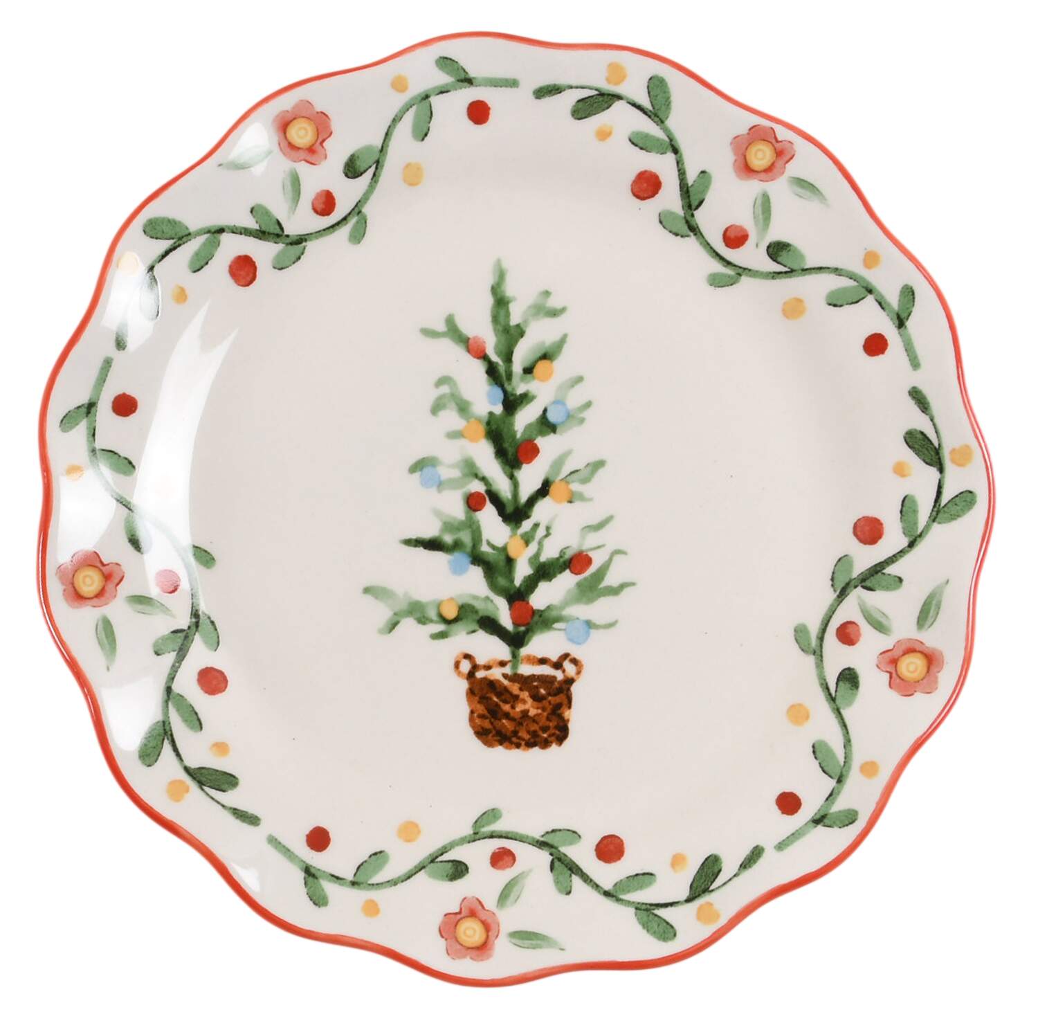 Vintage Christmas Salad/Dessert Plate by Potter's Studio-1