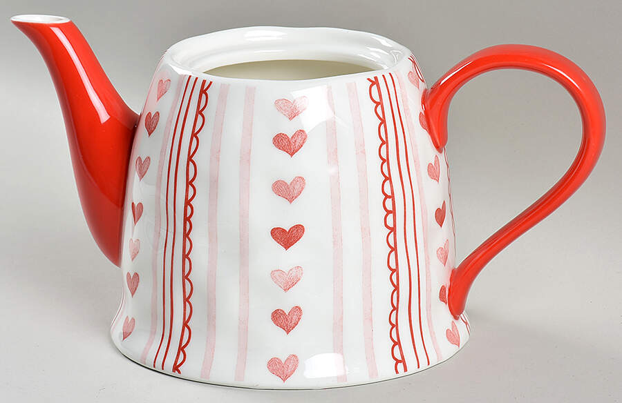 Pink Heart Teapot No Lid by Potter's Studio-1