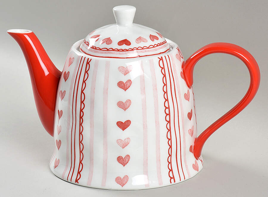 Pink Heart Teapot & Lid by Potter's Studio-1