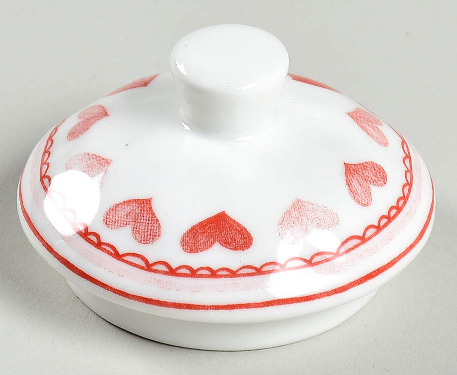 Pink Heart Lid for Sugar Bowl by Potter's Studio-1