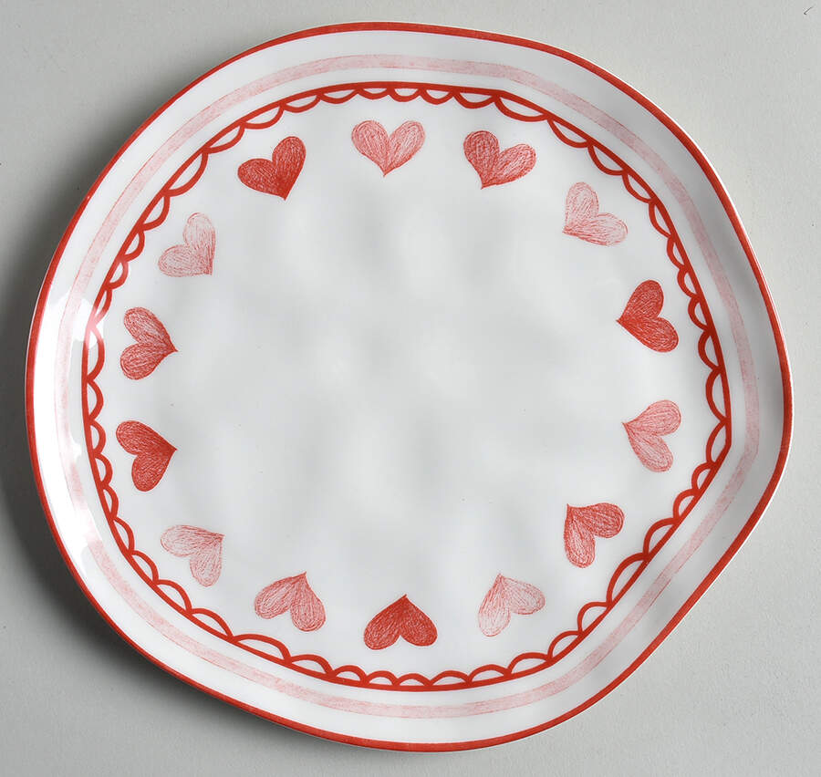 Pink Heart Salad/Dessert Plate by Potter's Studio-1
