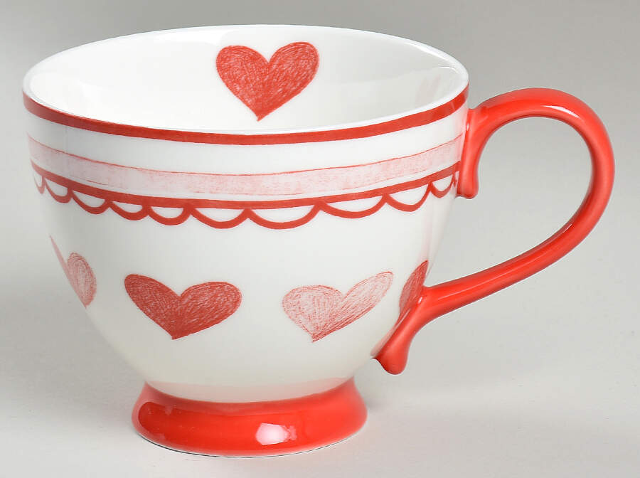 Pink Heart Latte Mug by Potter's Studio-1