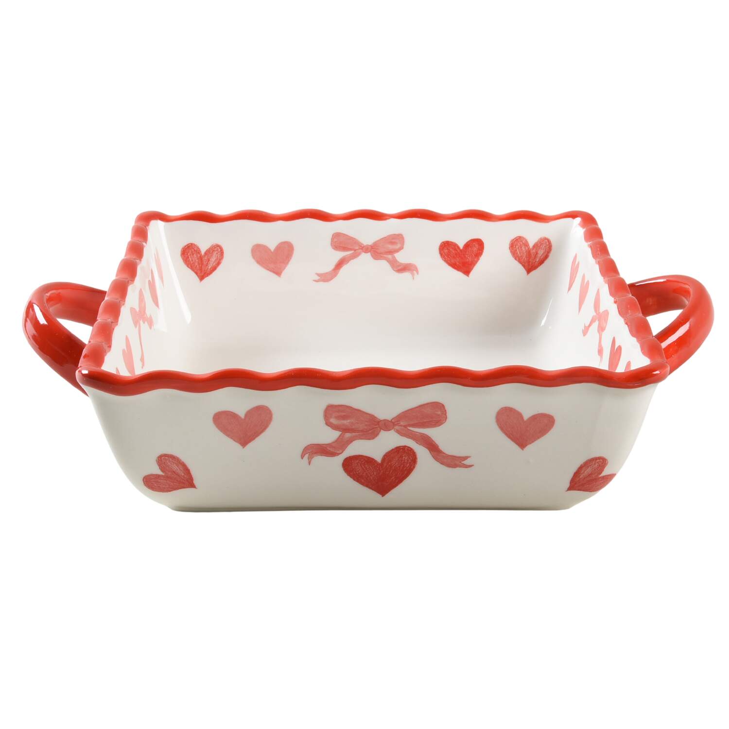 Pink Heart 8" Square Baker by Potter's Studio-1