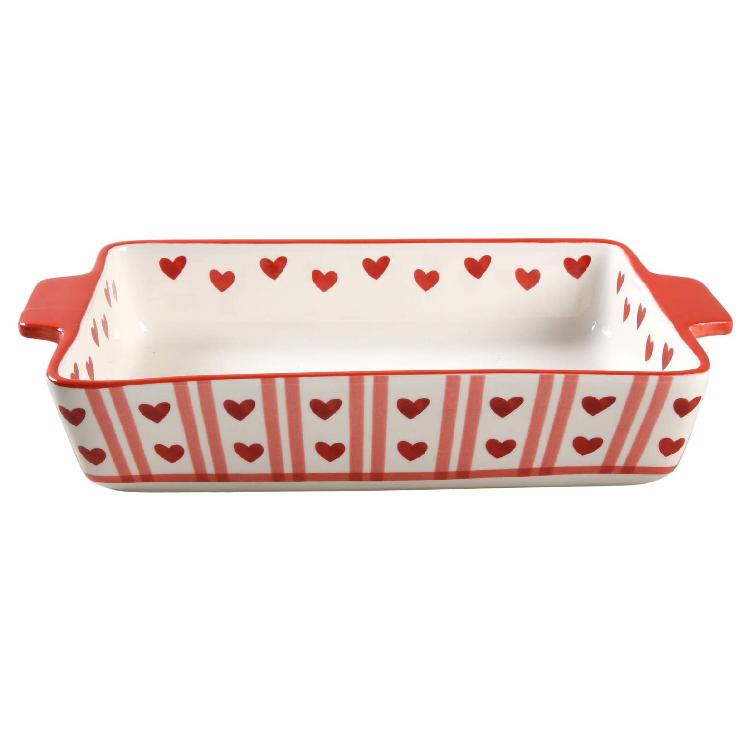 Pink Heart 12" Rectangular Baker by Potter's Studio-1