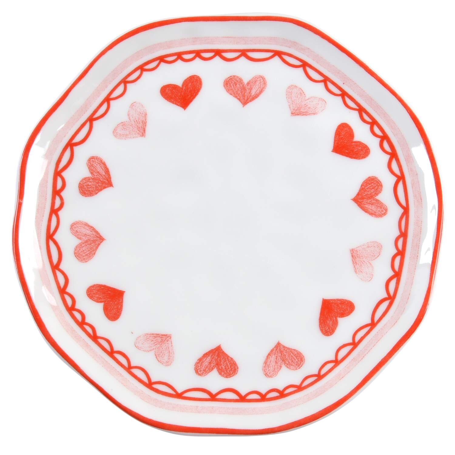 Pink Heart Appetizer Plate by Potter's Studio-1