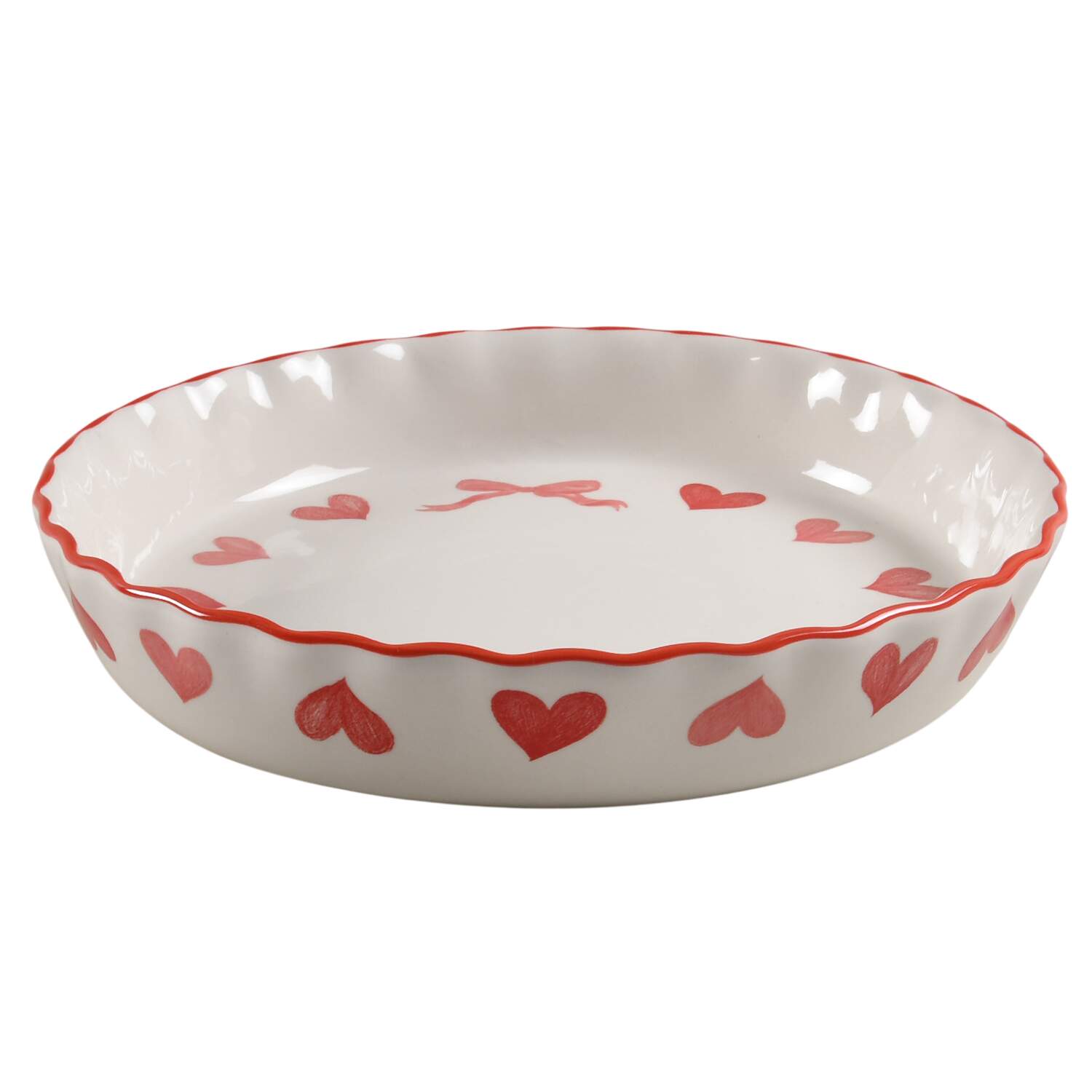 Pink Heart 10" Quiche by Potter's Studio-1
