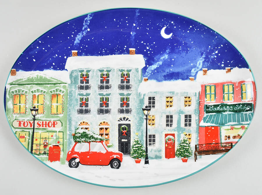 Hometown 16" Oval Serving Platter by Potter's Studio-1