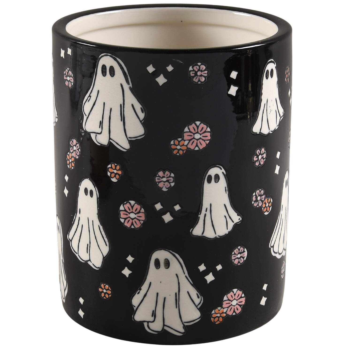 Ghosts & Pumpkins Medium Canister No Lid by Potter's Studio-1