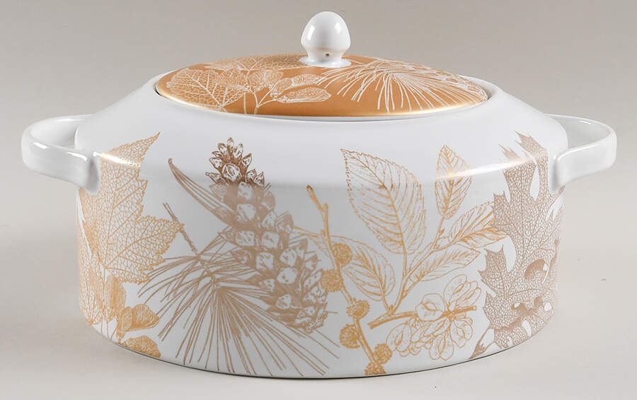 Golden Foliage Oval Covered Vegetable by 222 Fifth (PTS)-1