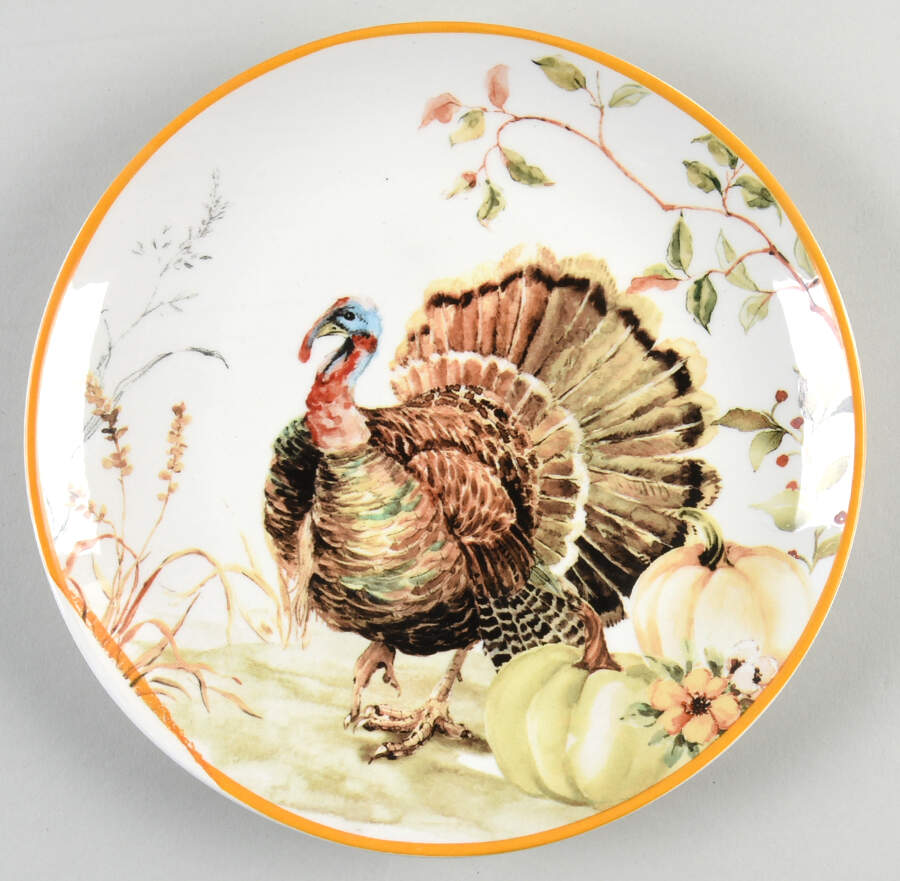 Colorful Turkey Salad Plate by Potter's Studio-1