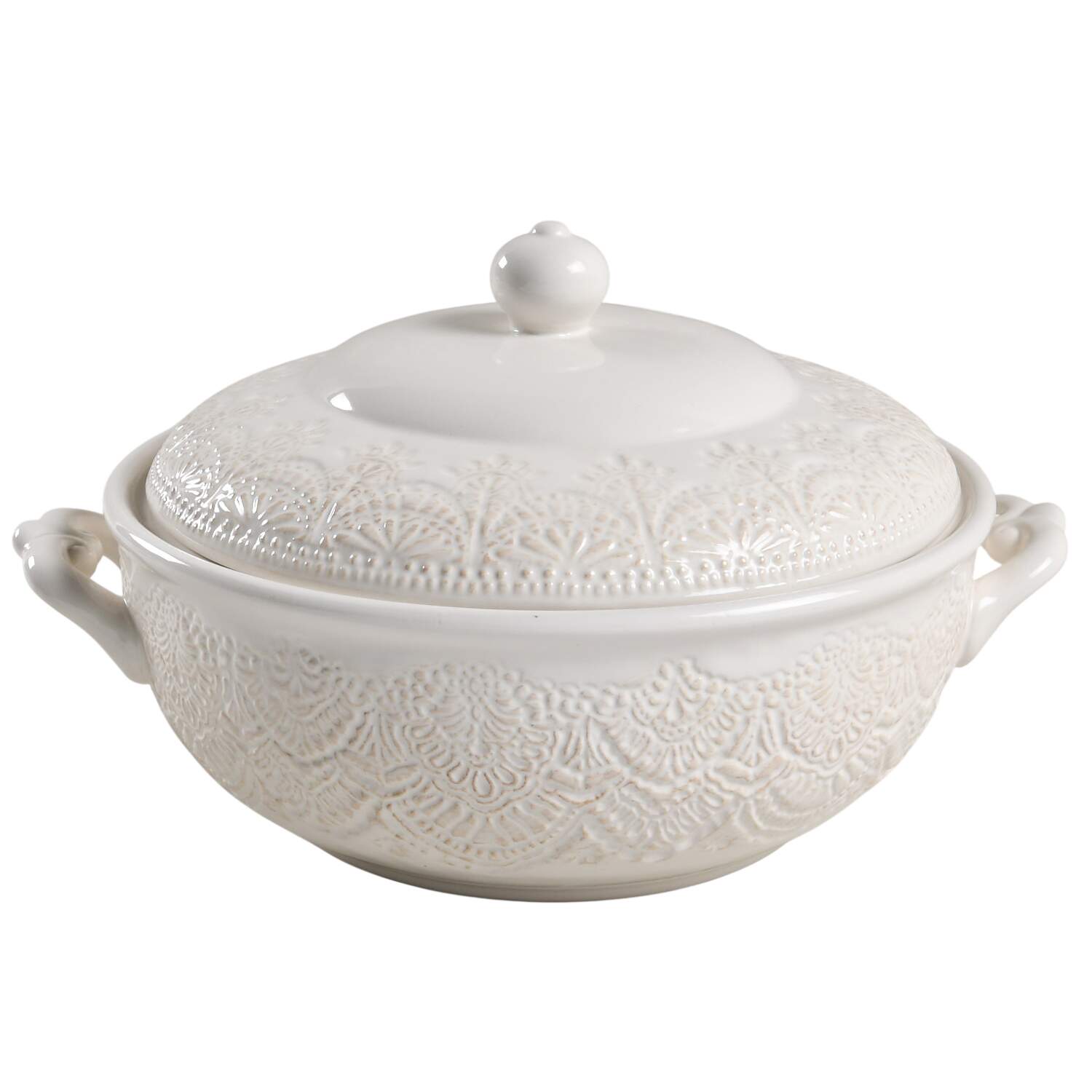 Vintage Lace Tureen &  Lid by Pioneer Woman-1