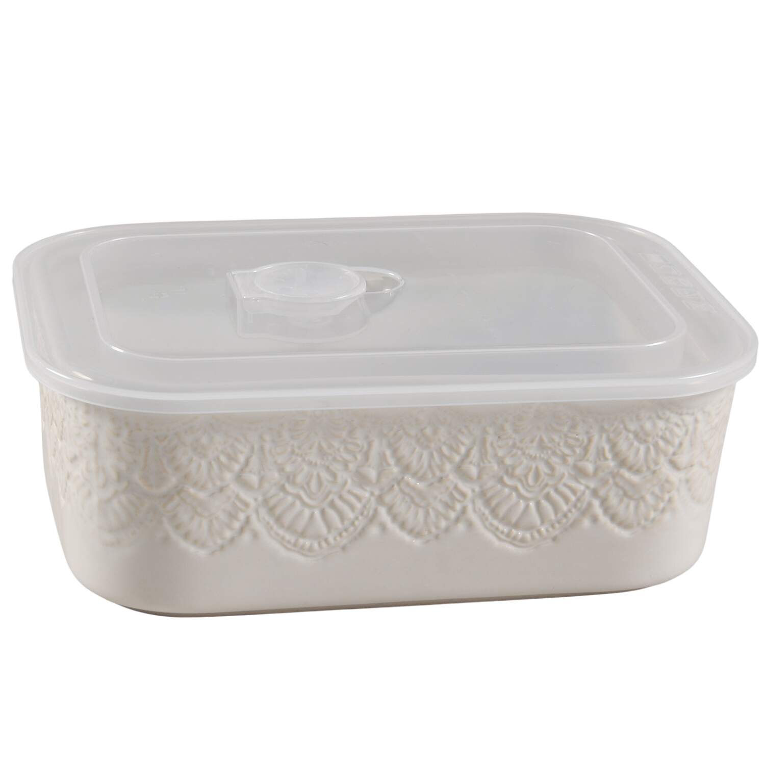 Vintage Lace 7" Rectangular Baker & Plastic Lid by Pioneer Woman-1