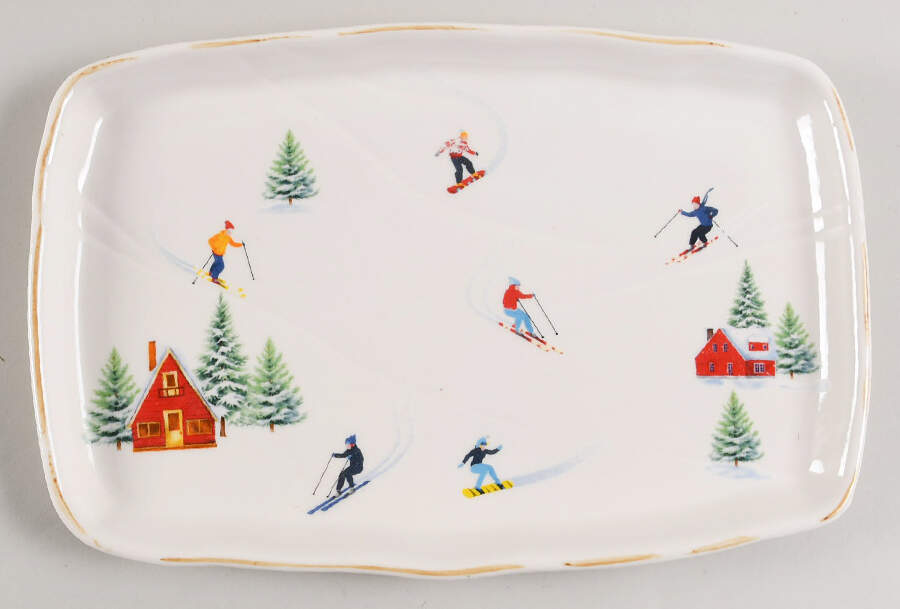 Ski Forest Ski 10" Rectangular Serving Platter by Potter's Studio-1