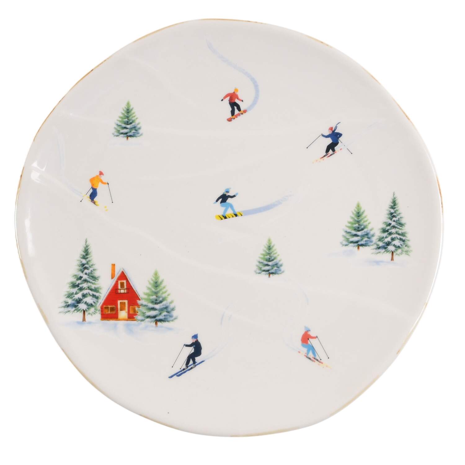 Ski Forest Ski Salad Plate by Potter's Studio-1