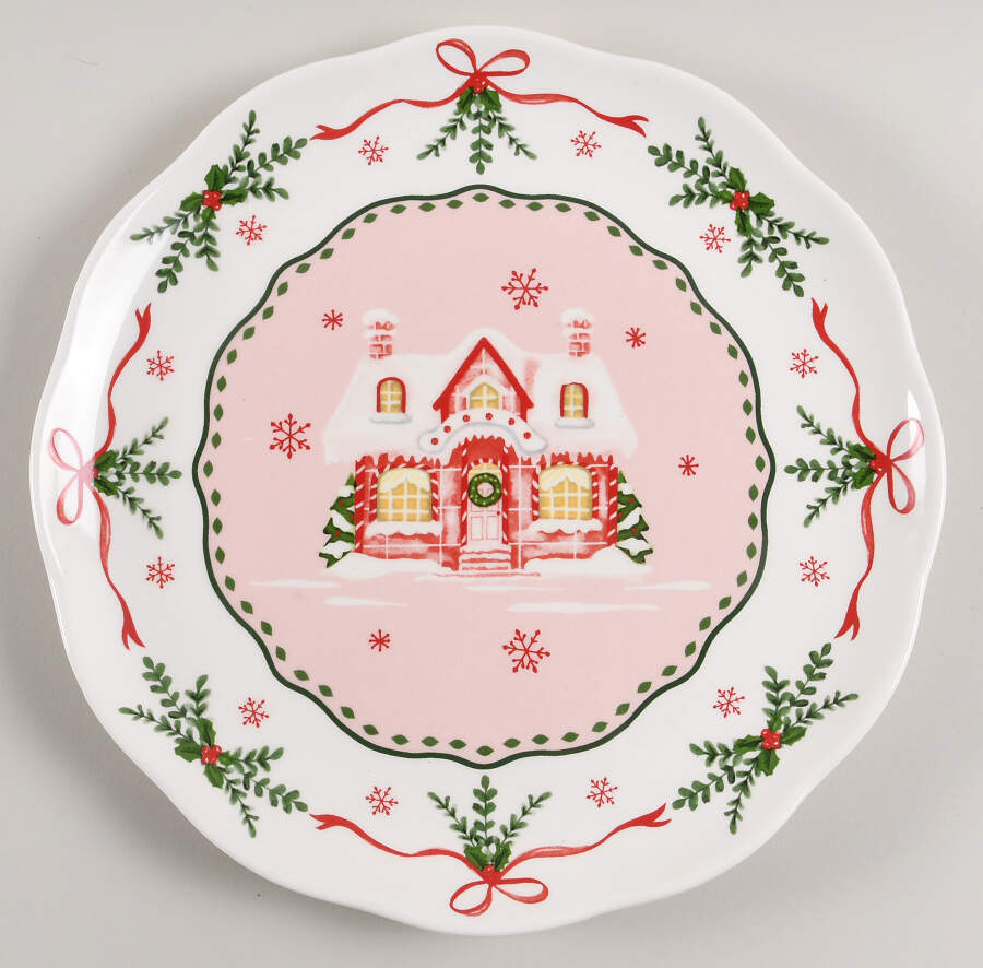 Pink Sweet Christmas Dinner Plate by Potter's Studio-1