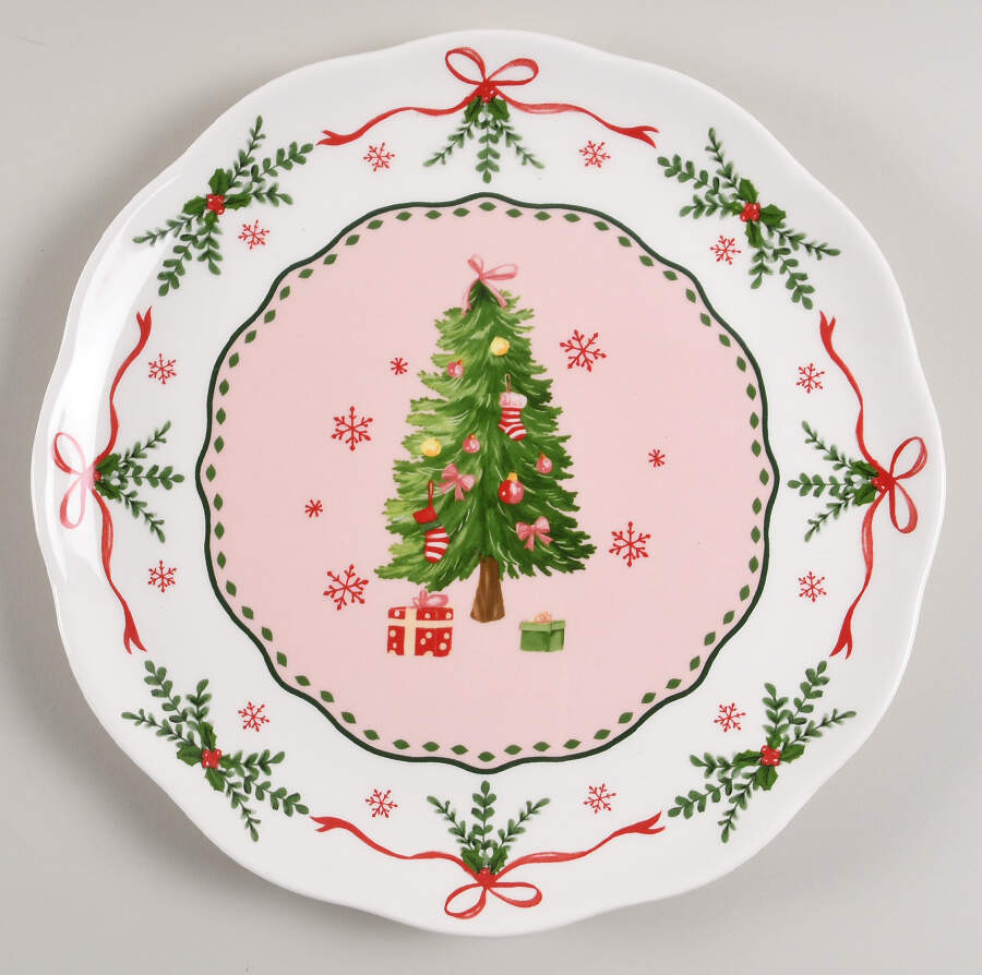 Pink Sweet Christmas Dinner Plate by Potter's Studio-1