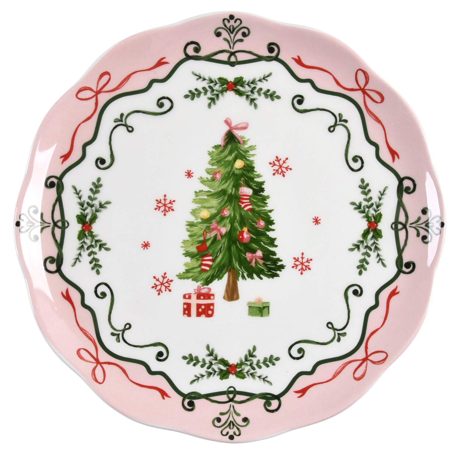 Pink Sweet Christmas Salad Plate by Potter's Studio-1
