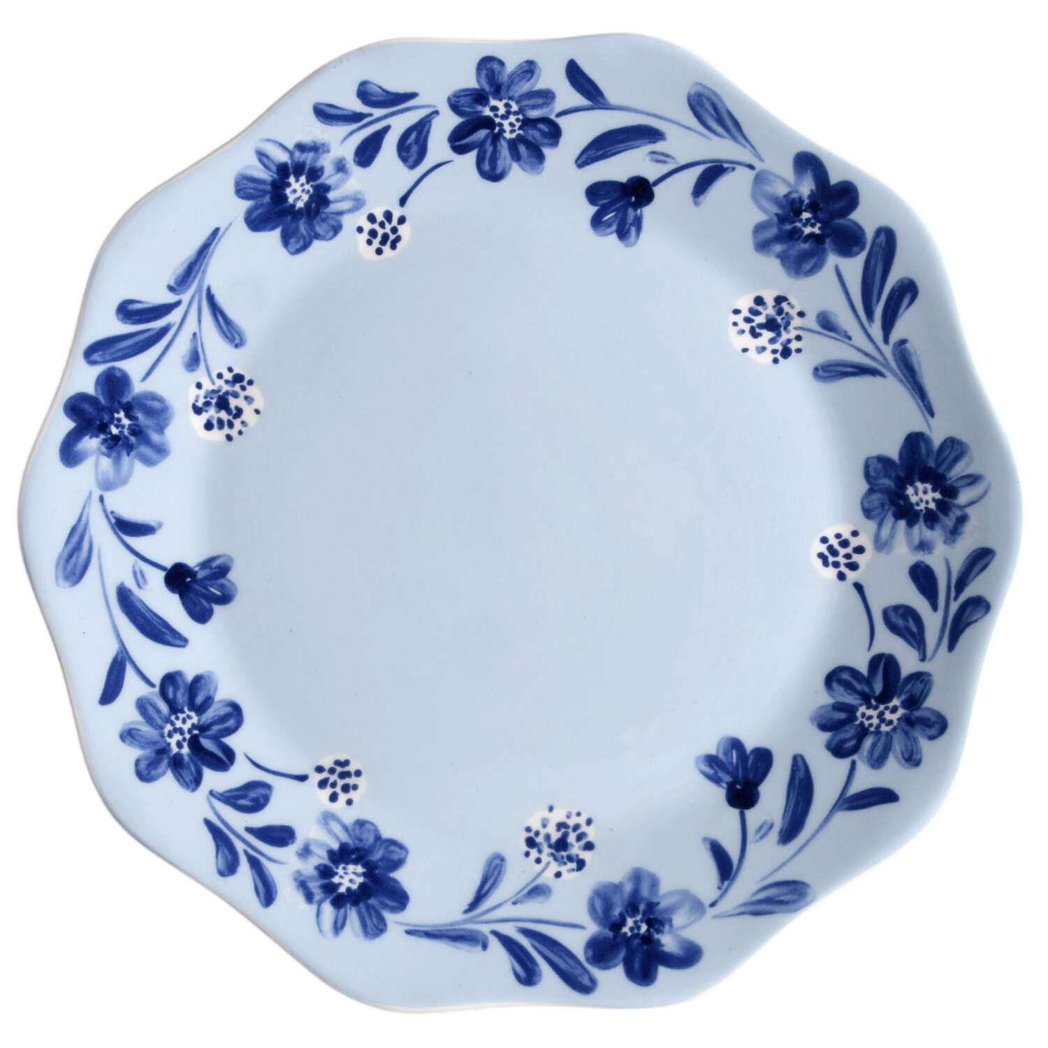 Blue Shade Flower Dinner Plate by Potter's Studio-1