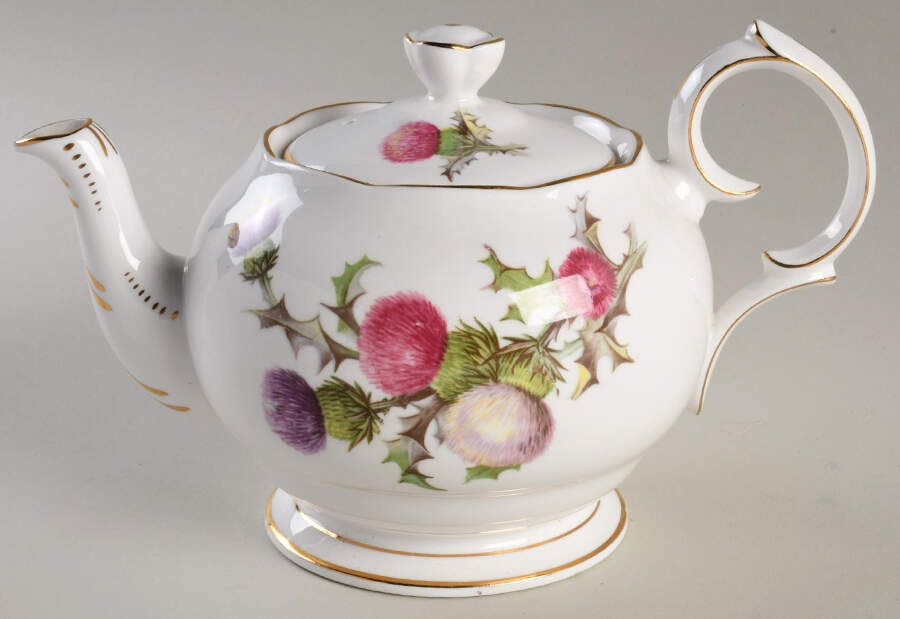Dundee Thistle Teapot & Lid by Queen Anne (England)-1