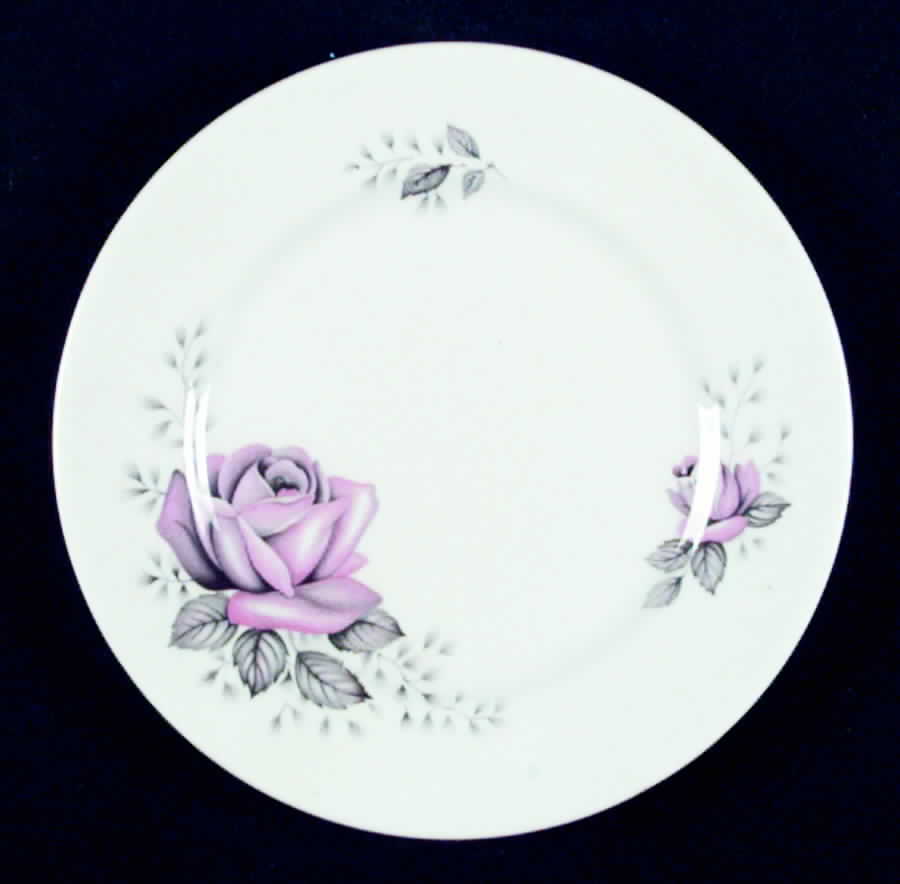 Fair Lady (Black Trim) Bread & Butter Plate by Queen Anne (England)-1