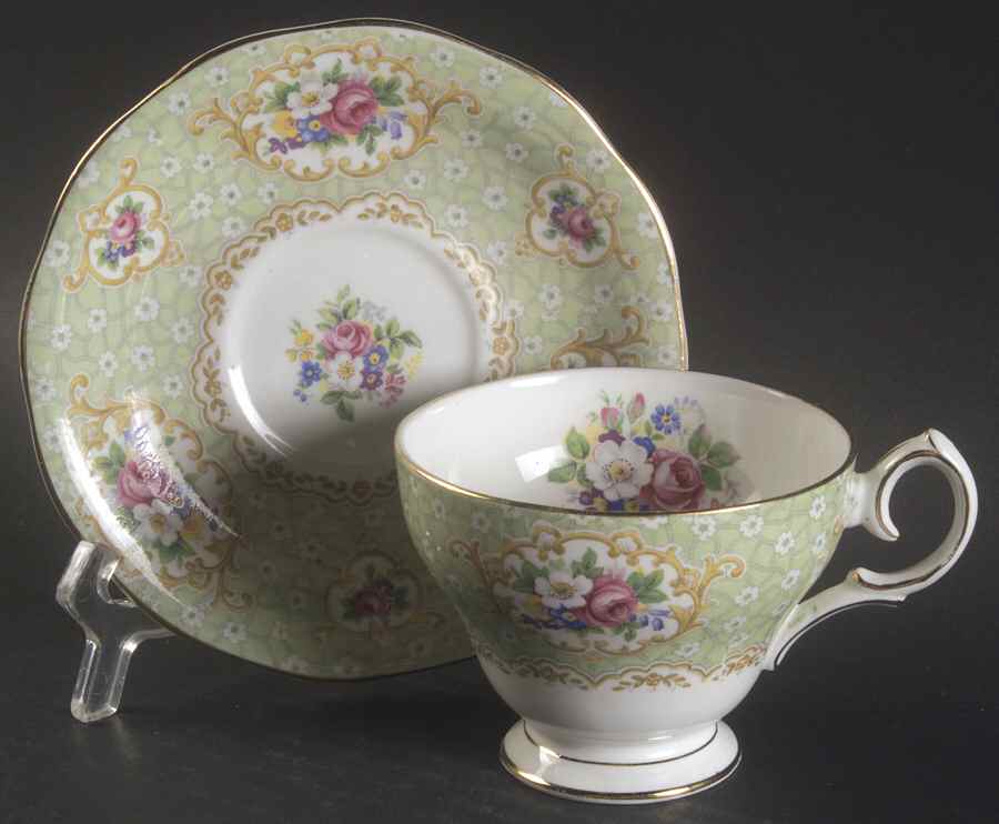 Gainsborough Footed Cup & Saucer Set by Queen Anne (England)-1