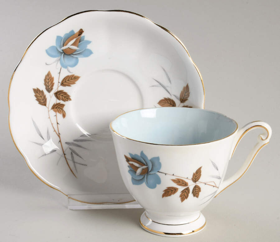 Giselle Footed Cup & Saucer Set by Queen Anne (England)-1
