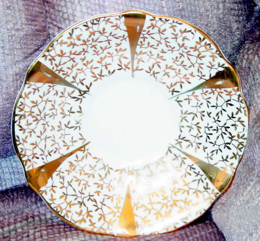 Gold Lace Saucer by Queen Anne (England)-1