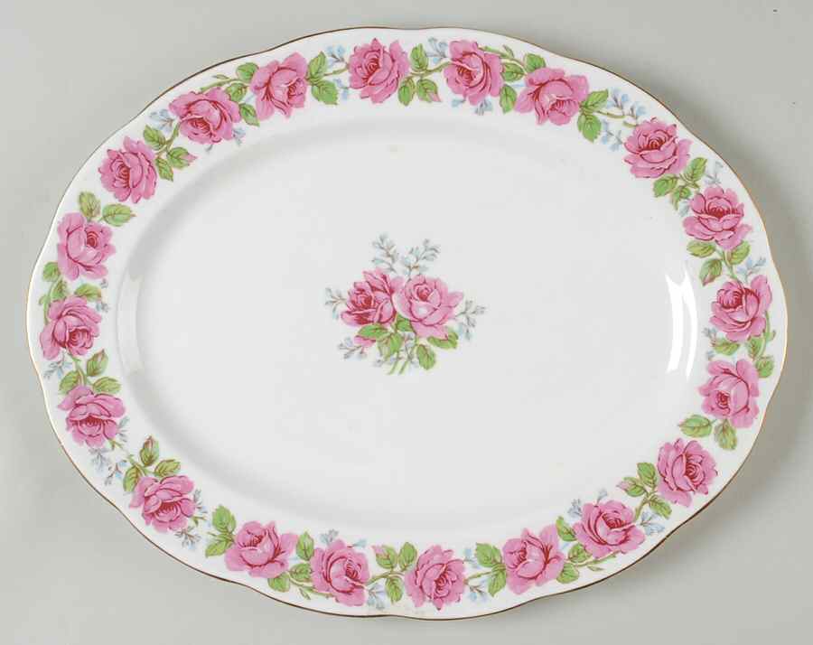 Lady Alexander Rose 12" Oval Serving Platter by Queen Anne (England)-1
