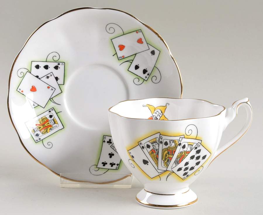 Lady Luck Footed Cup & Saucer Set by Queen Anne (England)-1