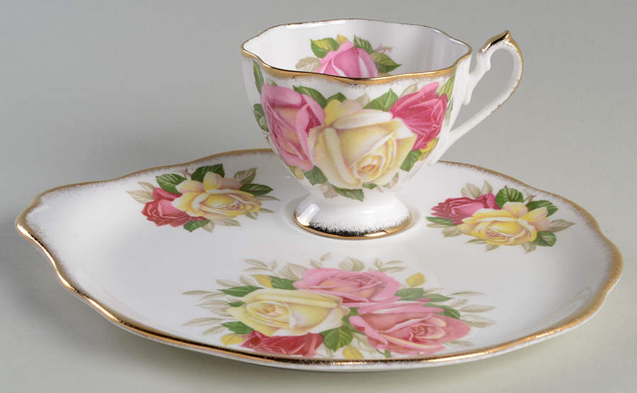 Lady Sylvia Snack Plate & Cup Set by Queen Anne (England)-1