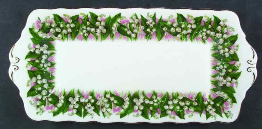 Lily of The Valley Tray for Creamer & Sugar with Lid by Queen Anne (England)-1
