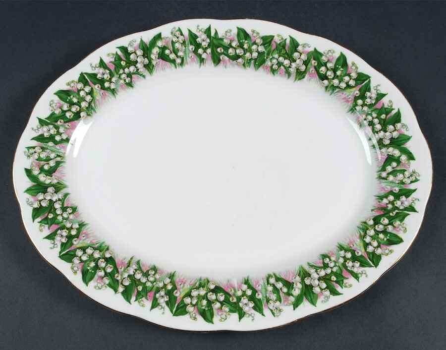 Lily of The Valley 12" Oval Serving Platter by Queen Anne (England)-1