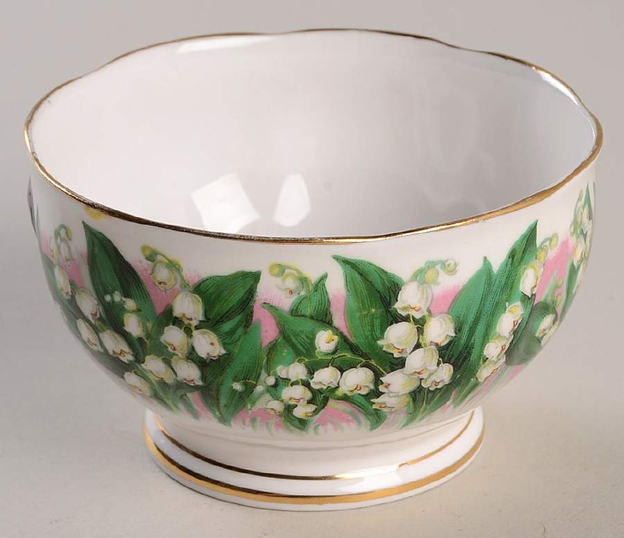 Lily of The Valley Mini Open Sugar Bowl by Queen Anne (England)-1