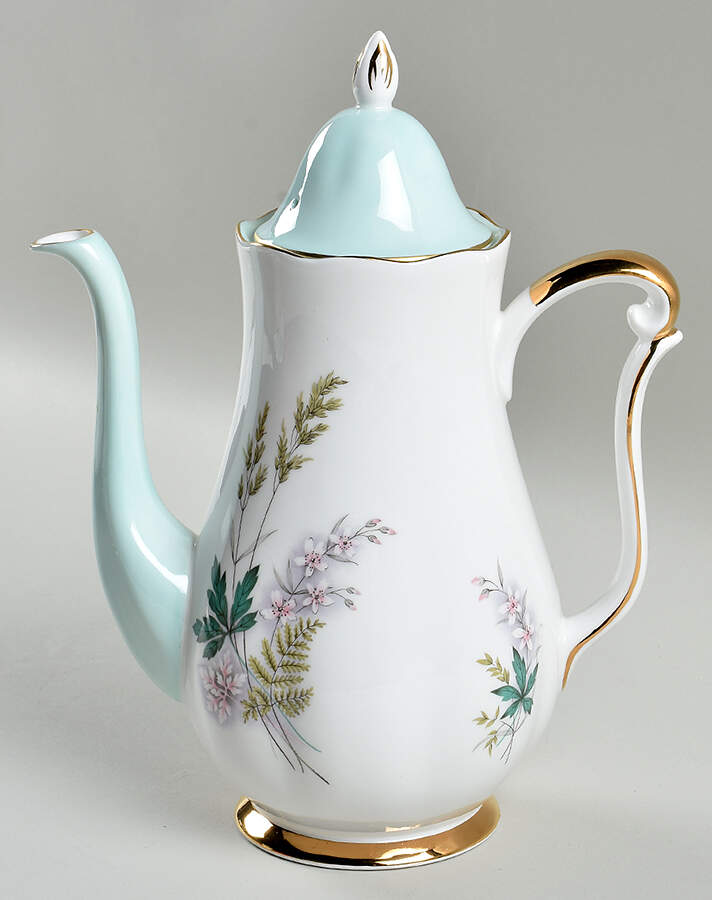 Louise (Green Center) Coffee Pot & Lid by Queen Anne (England)-1