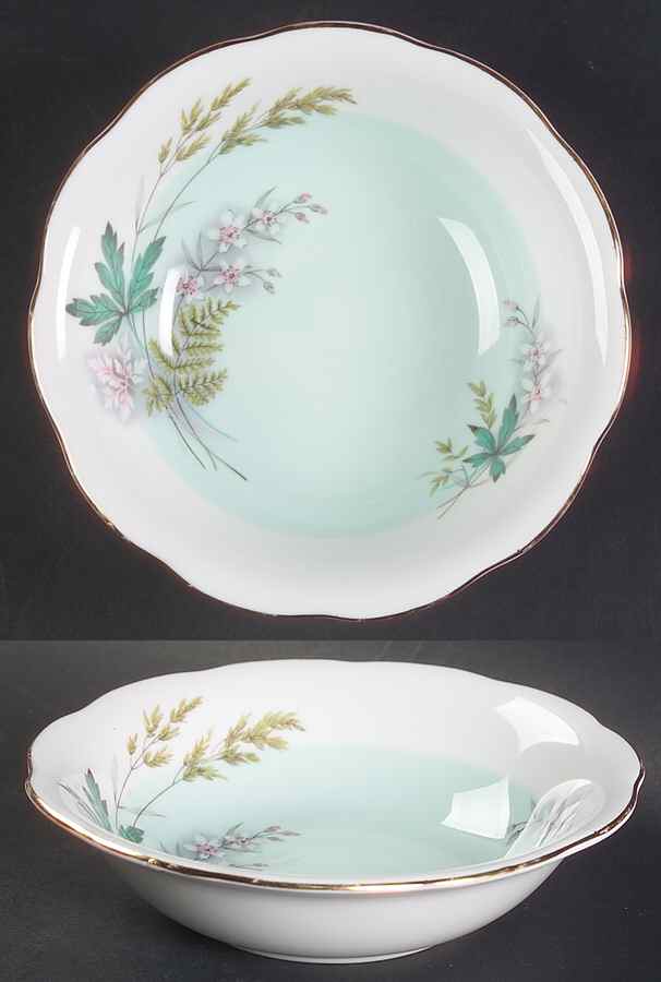 Louise (Green Center) Fruit/Dessert (Sauce) Bowl by Queen Anne (England)-1