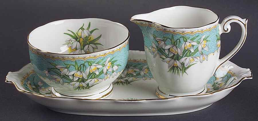 Marilyn Mini Creamer & Open Sugar with Tray by Queen Anne (England)-1