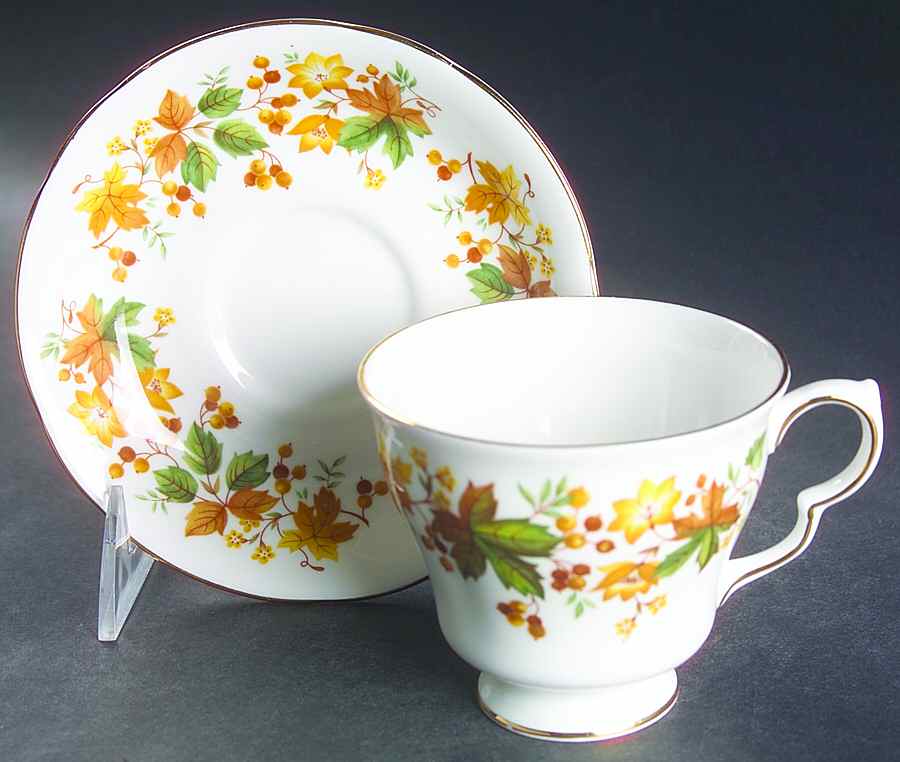 Medina Footed Cup & Saucer Set by Queen Anne (England)-1