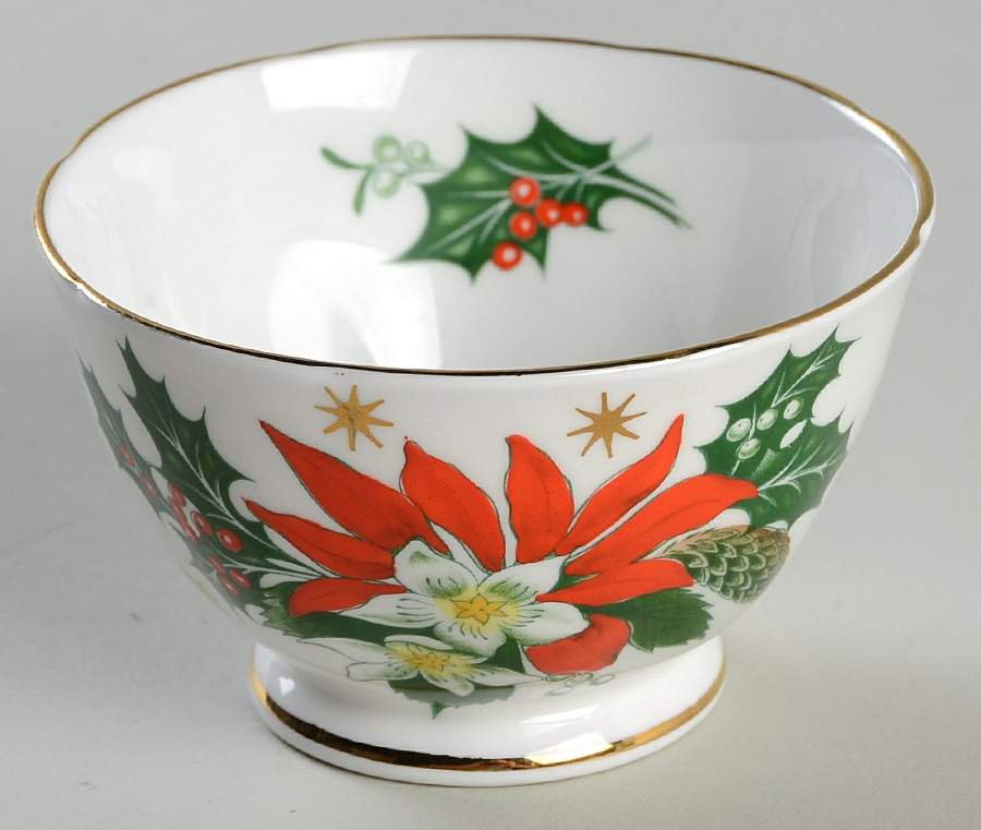 Noel (Gold Trim) Mini Open Sugar Bowl by Queen Anne (England)-1