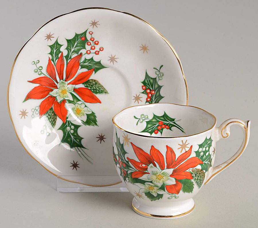 Noel (Gold Trim) Footed Demitasse Cup & Saucer Set by Queen Anne (England)-1