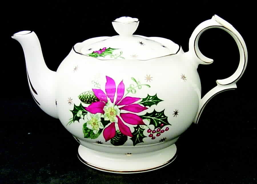 Noel (Gold Trim) Teapot & Lid by Queen Anne (England)-1