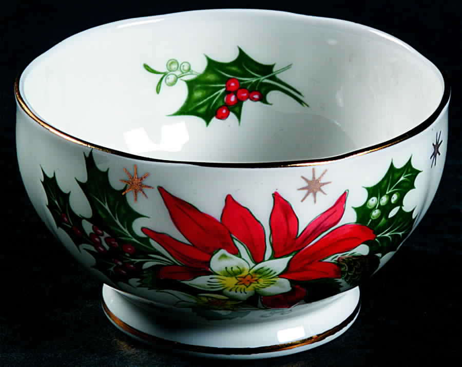 Noel (Gold Trim) Mini Open Sugar Bowl by Queen Anne (England)-1