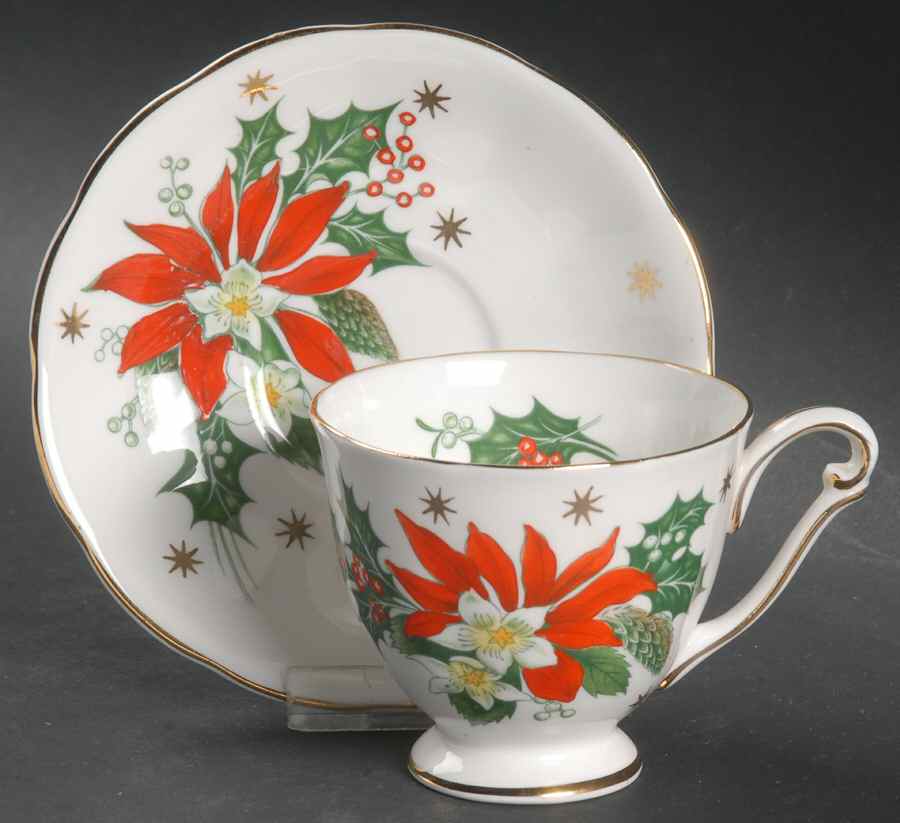 Noel (Gold Trim) Footed Demitasse Cup & Saucer Set by Queen Anne (England)-1