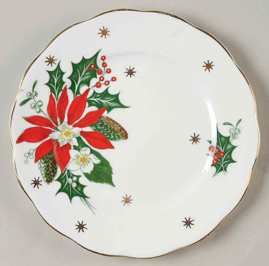 Noel (Gold Trim) Bread & Butter Plate by Queen Anne (England)-1