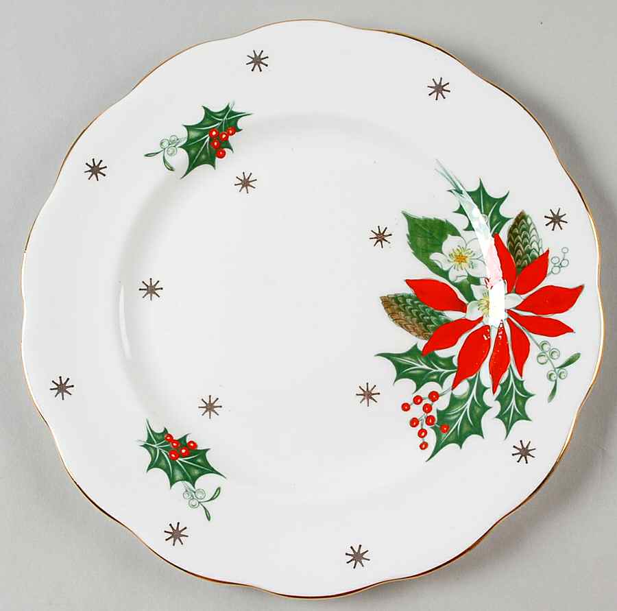 Noel (Gold Trim) Salad Plate by Queen Anne (England)-1