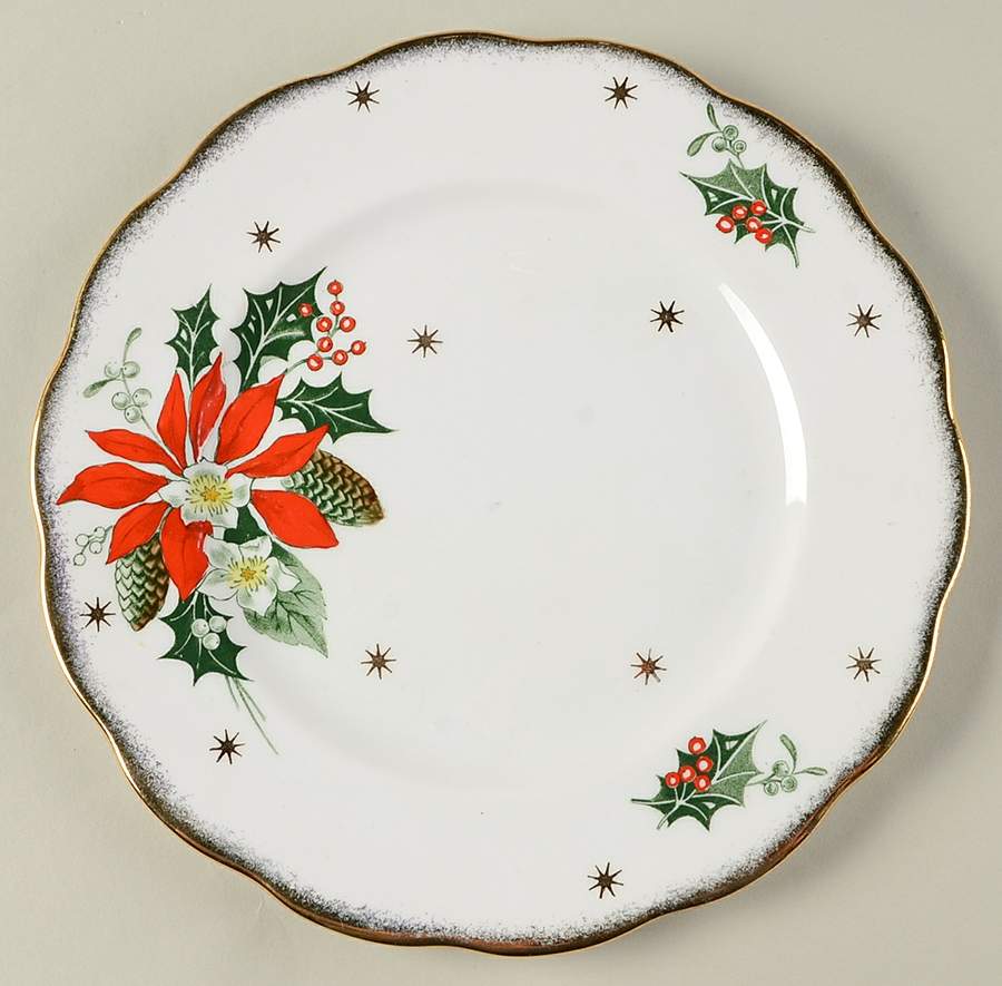 Noel (Gold Trim) Salad Plate by Queen Anne (England)-1