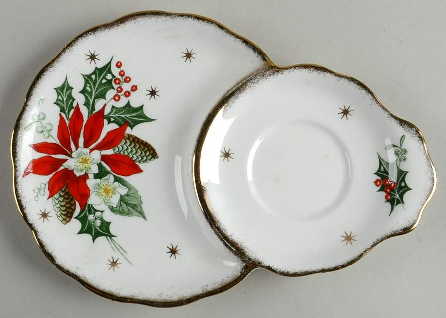 Noel (Gold Trim) Snack Plate by Queen Anne (England)-1