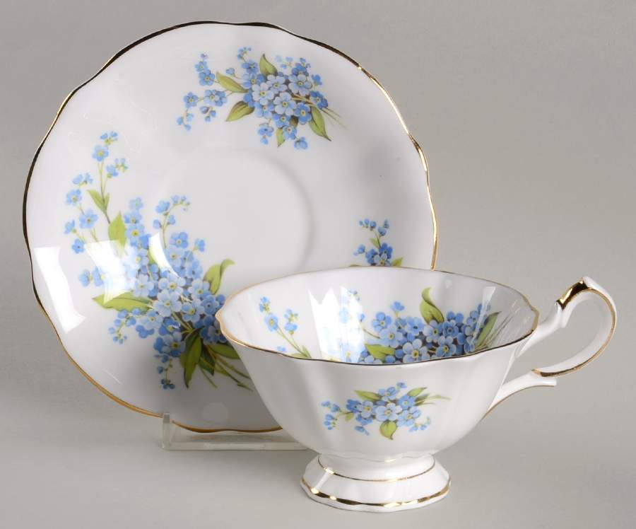 QUA3 Footed Cup & Saucer Set by Queen Anne (England)-1