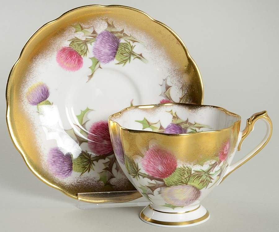 QUA8 Footed Cup & Saucer Set by Queen Anne (England)-1