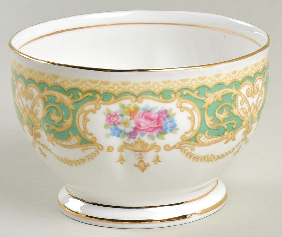 Regency Green Open Sugar Bowl by Queen Anne (England)-1