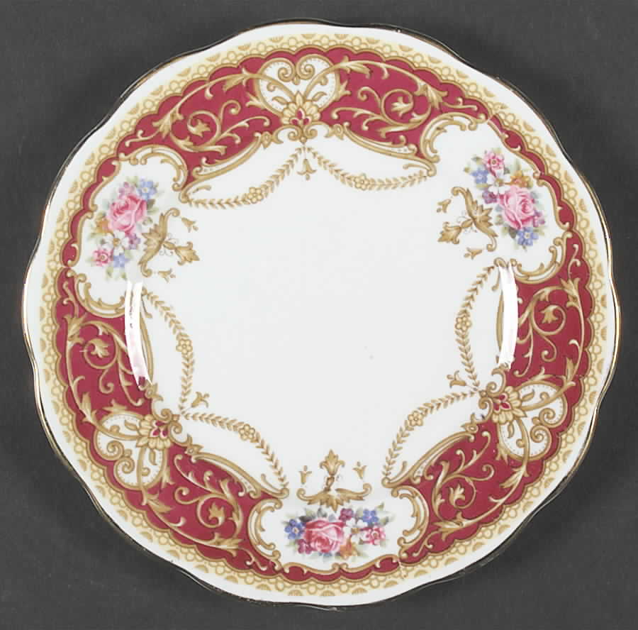 Regency Red Bread & Butter Plate by Queen Anne (England)-1